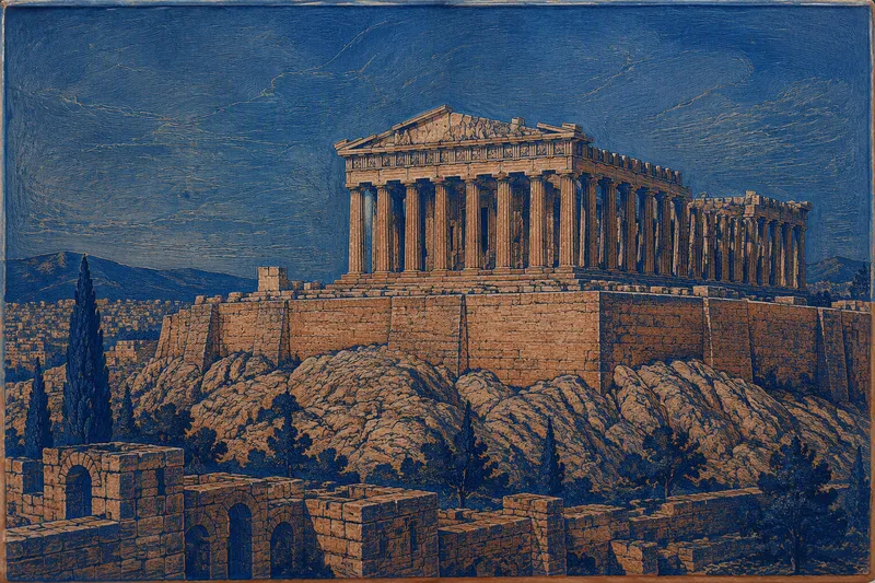 Parthenon-temppeli Ateenan Akropoliin huipulla
