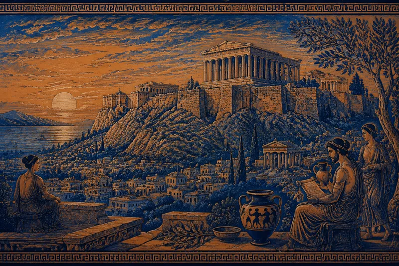 Parthenon-temppeli Akropolis-kukkulalla auringonlaskun aikaan Parthenon-temppeli Akropolis-kukkulalla auringonlaskun aikaan