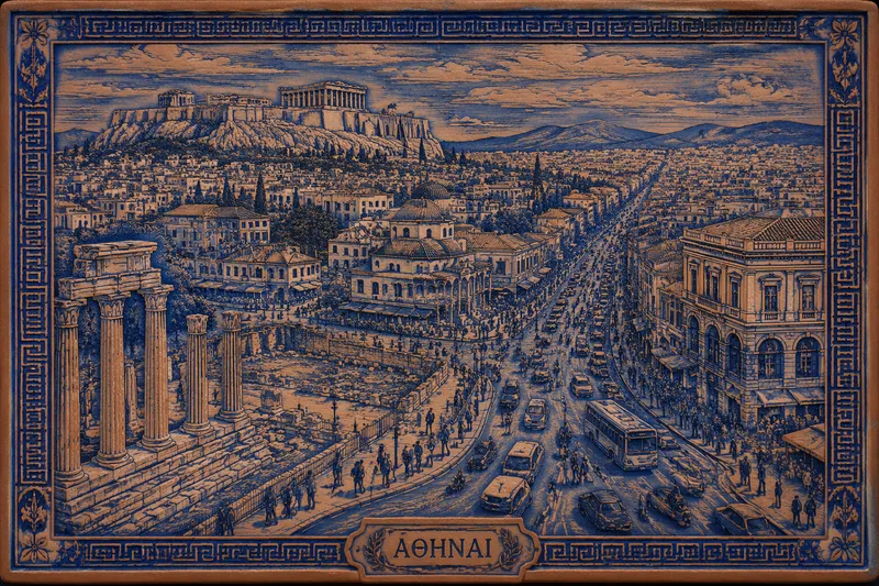 Vilkas historiallinen katu Thessalonikissa