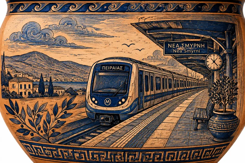 Moderni metro saapumassa asemalle esikaupunkialueella Moderni metro saapumassa asemalle esikaupunkialueella