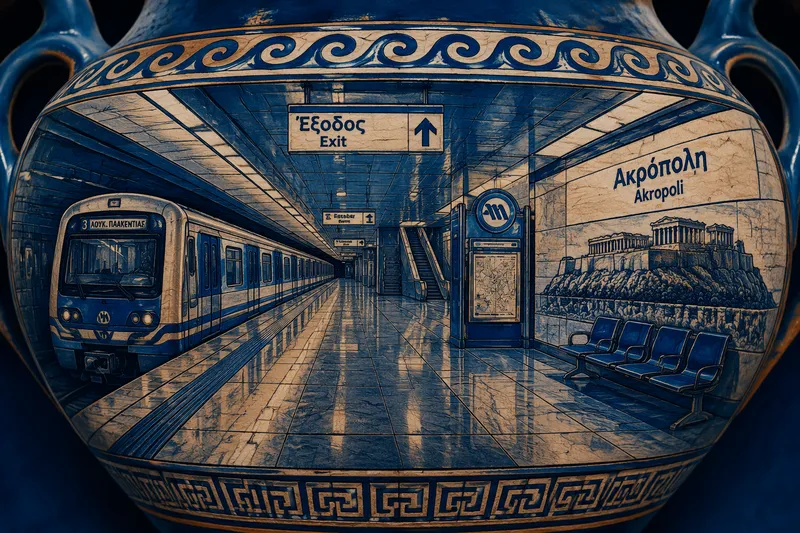 Ateenan moderni metroasema ja laituri