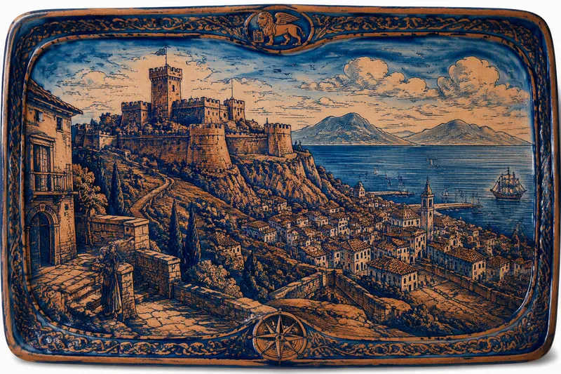 Nafplion historiallinen Palamidin linnoitus kukkulalla