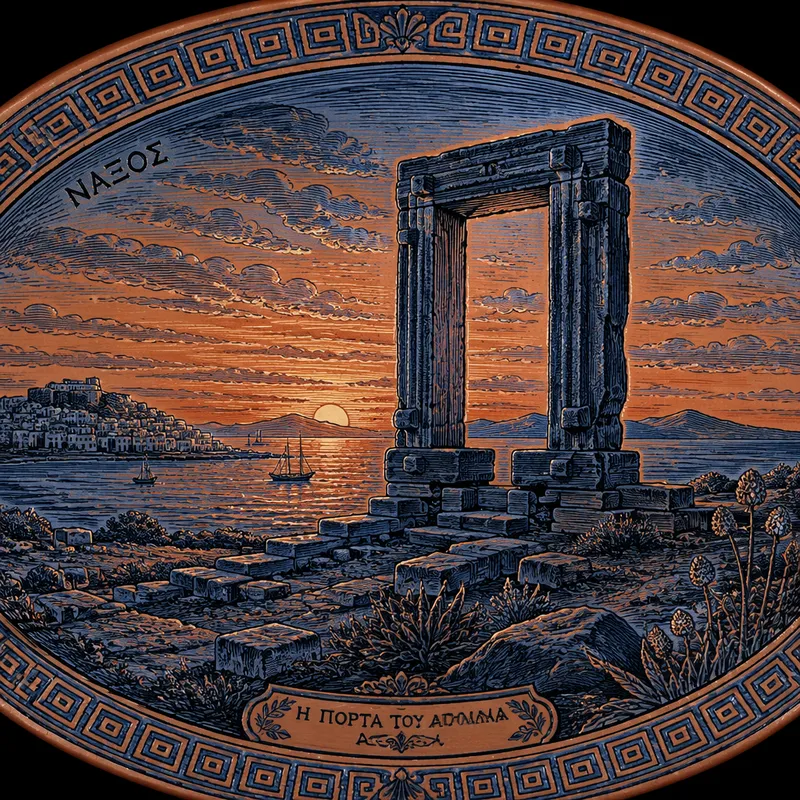 Portaran marmoriportti auringonlaskun aikaan