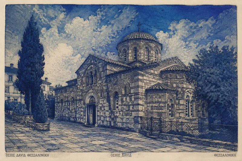 Osios Davidin kirkon julkisivu Thessalonikissa