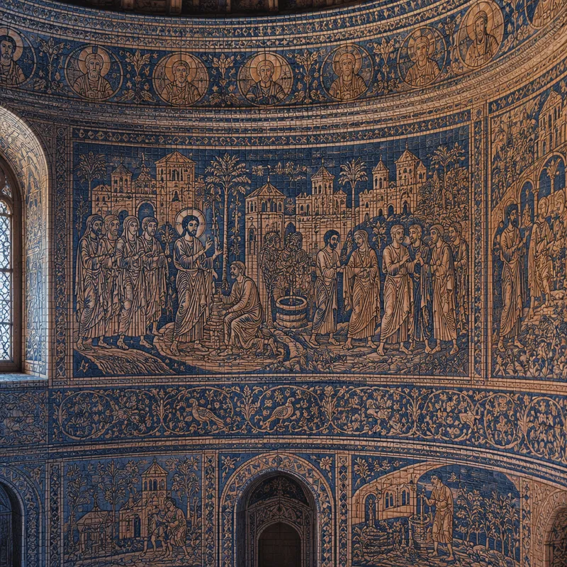Bysanttilaisia mosaiikkeja Rotundan seinillä