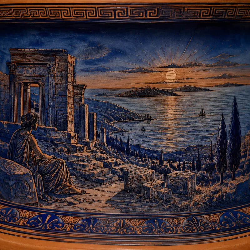 Historialliset rauniot meren rannalla