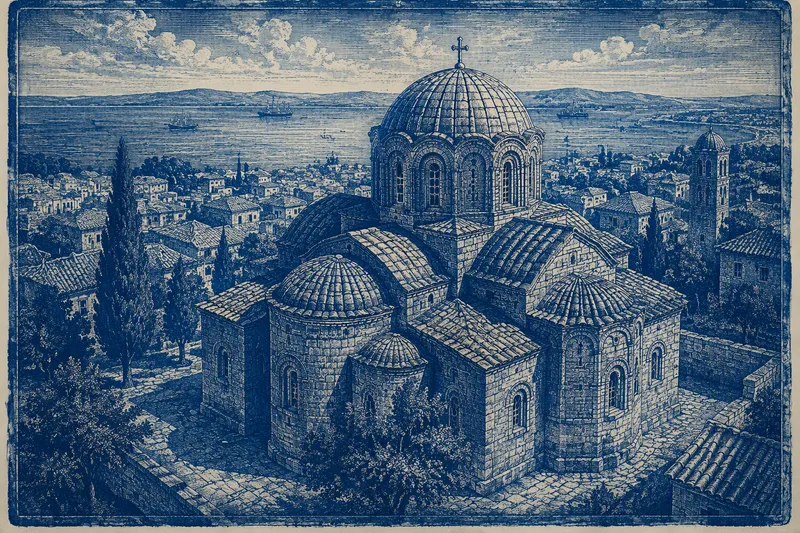 Bysanttilainen kirkko Thessalonikin historiallisessa keskustassa