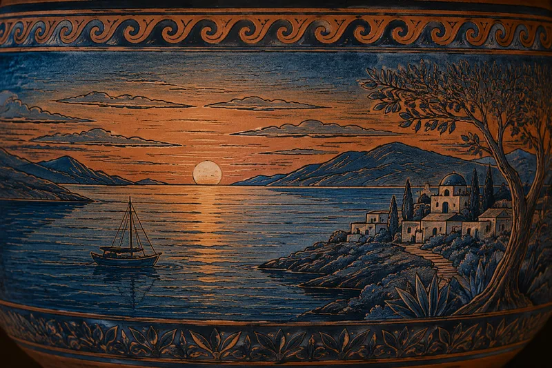 Auringonlasku Välimerellä ja taustalla näkyvät vuoret Auringonlasku Välimerellä ja taustalla näkyvät vuoret