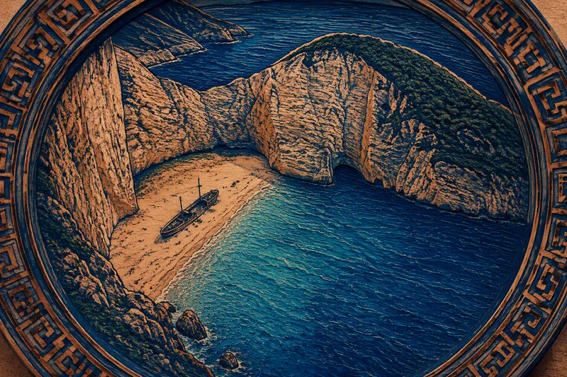 Navagio-rannan kuuluisa laivahylky jyrkkien kalkkikivikallioiden suojassa